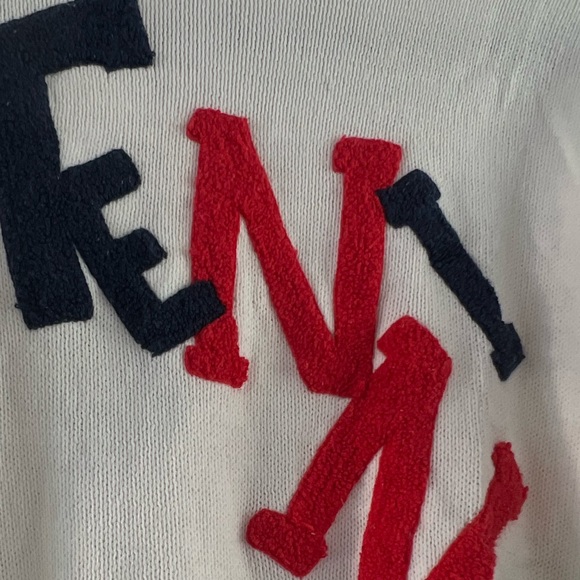 Women’s vintage tennis sweater red white and blue - Picture 3 of 5